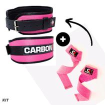 Kit Cinturão + strap fita kit academia musculação cinto fivela - CARBONFIT,