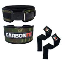 Kit Cinturão + strap fita kit academia musculação cinto fivela
