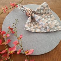 Kit cinza sousplat anel rose gold festa natal com 8 pçs