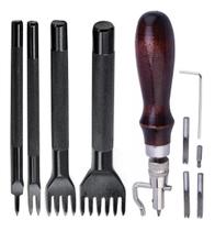 Kit Cinzel Garfo Furador Fransidor Groover Marcador Couro Kit Cinzel Garfo Furador Fransidor Groover Marcador Couro