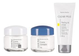 Kit Clareador Clear Pele Dia e Noite + Peeling de Cristal 3x