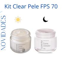 Kit Clareador Facial Clear Pele Abelha Rainha Creme Dia FPS 70 + Creme Noturno para Manchas na pele