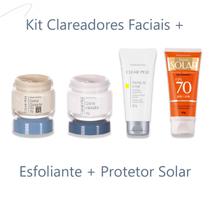 Kit Clareador facial Rosto Protetor solar 70 Abelha Rainha Melasma Mancha de sol Espinhas Acnes Sardas Uniformiza pele