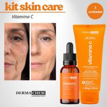 Kit Clareador Gel Facial Vitamina C + Sérum Clareador - Dermachem Kit Clareador Gel Facial Vitamina C + Sérum Clareador - Dermachem