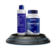 Kit Clareador Higpele 100ml + Clareia Caps 30 Cápsulas Kit Clareador Higpele 100ml + Clareia Caps 30 Cápsulas