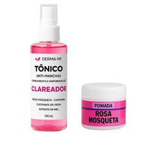 Kit Clareador Rosa Mosqueta Tônico + Pomada Tratamento Anti-Manchas, Melasma e Uniformização da