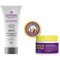 Kit Clareador Virilha Axilas e Hidratante Firmador de Bumbum