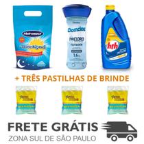 Kit Clarifica HTH +Cloro Weekend +Clorador Pastilha Brinde Kit Clarifica HTH +Cloro Weekend +Clorador Pastilha Brinde