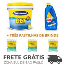Kit Clarifica Maxfloc HTH 1L + Cloro Faz 10 Kg + 3 Pastilhas
