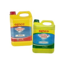 Kit Clarificante 5L + Algicida de Choque 5l Genco Piscina