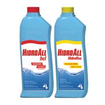 Kit Clarificante Hidrofloc E Algicida Choque Hcl 1L Hidroall Kit Clarificante Hidrofloc E Algicida Choque Hcl 1L Hidroall