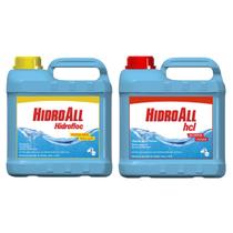Kit Clarificante Hidrofloc E Algicida De Choque 5L Hidroall