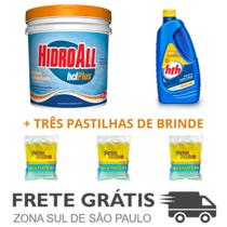 Kit Clarificante MaxFloc HTH +1 Dicloro HCL Hidroall +Brinde Kit Clarificante MaxFloc HTH +1 Dicloro HCL Hidroall +Brinde