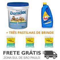 Kit Clarificante Maxfloc HTH 1L, Cloro HPC 65% Domclor 10Kg