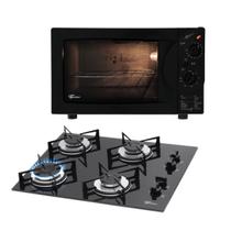 Kit Clássico Fischer Forno Bancada Grill e Cooktop a Gás 4B Preto Kit Clássico Fischer Forno Bancada Grill e Cooktop a Gás 4B Preto