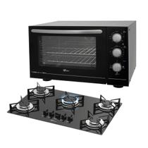 Kit Clássico Fischer: Forno Bancada New Preto e Cooktop 5B Voltagem:127 Kit Clássico Fischer: Forno Bancada New Preto e Cooktop 5B Voltagem:127