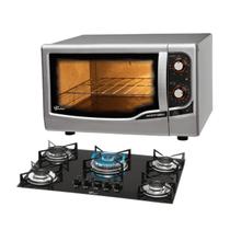 Kit Clássico Fischer Forno Gourmet Grill Prata e Cooktop 5B Tripla Chama Kit Clássico Fischer Forno Gourmet Grill Prata e Cooktop 5B Tripla Chama