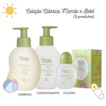 KIT Clássico Mamãe Bebê Colonia Shampoo Condicionador (3 produtos)