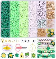 Kit Clay Beads Wullgess 3500 unidades para fabricação de pulseiras verdes