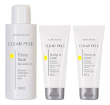 Kit Clear pele 1 Loção tônica Facial e 2 peeling de Cristal 1x2 Abelha Rainha