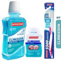 Kit Clinexidin Enxaguatório 300ml + Gel 100g + Escova Dental Clean Clorexidina 0.12% Kit Clinexidin Enxaguatório 300ml + Gel 100g + Escova Dental Clean Clorexidina 0.12%