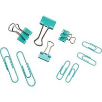 Kit clips e prendedor de papel aqua - 324949