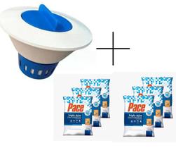 Kit Clorador Flutuante + 6 Pastilhas de Cloro Pace 200gr