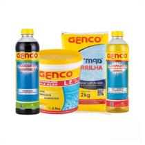 Kit Cloro 2,5kg 3 Em 1 + Algicida Manutenção 1Lt + Clarificante 1Lt + Barrilha Ph+ 2KG Genco