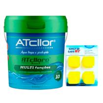 Kit Cloro Atclloro 3 Em 1 Multifunção 10Kg e Clarificante Atcllor Ultra Gel Com 4 Unidades