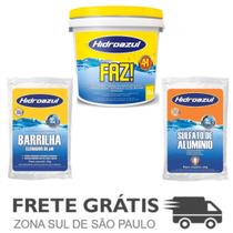 Kit Cloro Faz 10Kg +Barrilha +Sulfato Alumínio 2Kg HidroAzul Kit Cloro Faz 10Kg +Barrilha +Sulfato Alumínio 2Kg HidroAzul