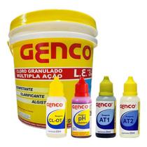 KIT CLORO GENCO 3X1 L. E.CLORO GRAN.BL 10kg + KIT 4 REAGENTES