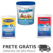 Kit Cloro Hipoclorito Domclor 10 KG + Barrilha + Elevador PH Kit Cloro Hipoclorito Domclor 10 KG + Barrilha + Elevador PH