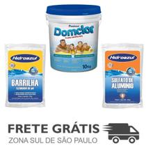 Kit Cloro Hipoclorito Domclor 10 KG + Barrilha + Sulfato