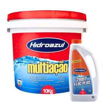 kit Cloro multiação 10kg + Clarificante Hidroazul 1litro