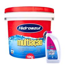 kit Cloro multiação 10kg + Elevador de PH Hidroazul 1litro kit Cloro multiação 10kg + Elevador de PH Hidroazul 1litro