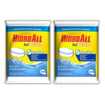 Kit Cloro Pastilha Hcl Penta 5 Em 1 Hidroall 2 Unidades 200g