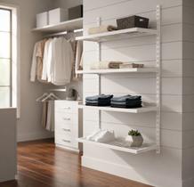 Kit Closet Aramado 0.60 x 1.00 Parede Prateleira Mt Branco 20x20