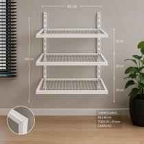 Kit Closet Aramado 0,60 x 1,00 mt 3 Prateleira Branco 20x20