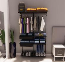 Kit Closet Aramado 1,20 x 2,00 mt Avançado Preto 20X20 Kit Closet Aramado 1,20 x 2,00 mt Avançado Preto 20X20