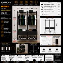 Kit Closet Aramado 1,20 x 2,00 mt Avançado Preto 20X20 Kit Closet Aramado 1,20 x 2,00 mt Avançado Preto 20X20