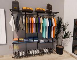 Kit Closet Aramado 2,10 x 2,00 mt Básico Preto 20X20