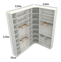 Kit Closet Armário Colmeia Cabideiro Canto M78 100% Mdf