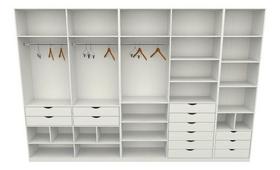Kit Closet Armário Colmeia Roupeiro Cabideiro M66 100% Mdf