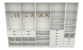 Kit Closet Armário Colmeia Roupeiro Cabideiro M74 100% Mdf - VETORIAL MÓVEIS