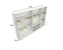 Kit Closet Loja 2,40m Armário Colmeia M32 100% Mdf