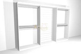 Kit Closet Loja Armário Roupas Arara Canaletado MDF 279cm x 183cm x 32cm