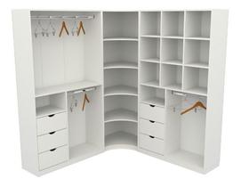 Kit Closet Modulado Armário Colmeia Cabideiro Canto M17 Mdp