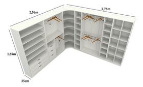 Kit Closet Modulado Armário Colmeia Cabideiro Canto M18 Mdp - VETORIAL MÓVEIS