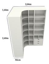 Kit Closet Modulado Armário Colmeia Cabideiro Canto M80