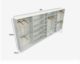 Kit Closet Ou Loja Armário Colmeia Cabideiro M35 100% Mdf Kit Closet Ou Loja Armário Colmeia Cabideiro M35 100% Mdf